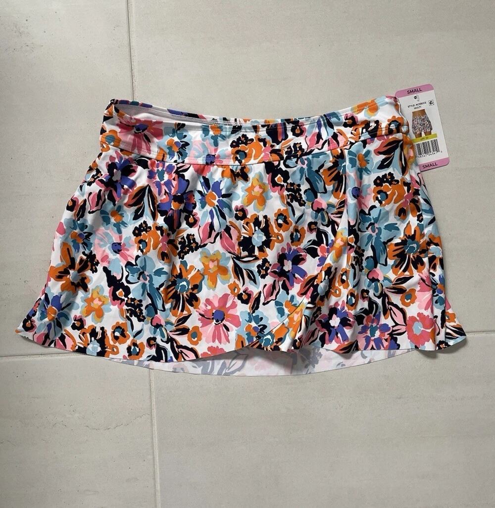 Anne Cole Swim Skirt Bikini Bottom Floral Swimwear Beach Summer